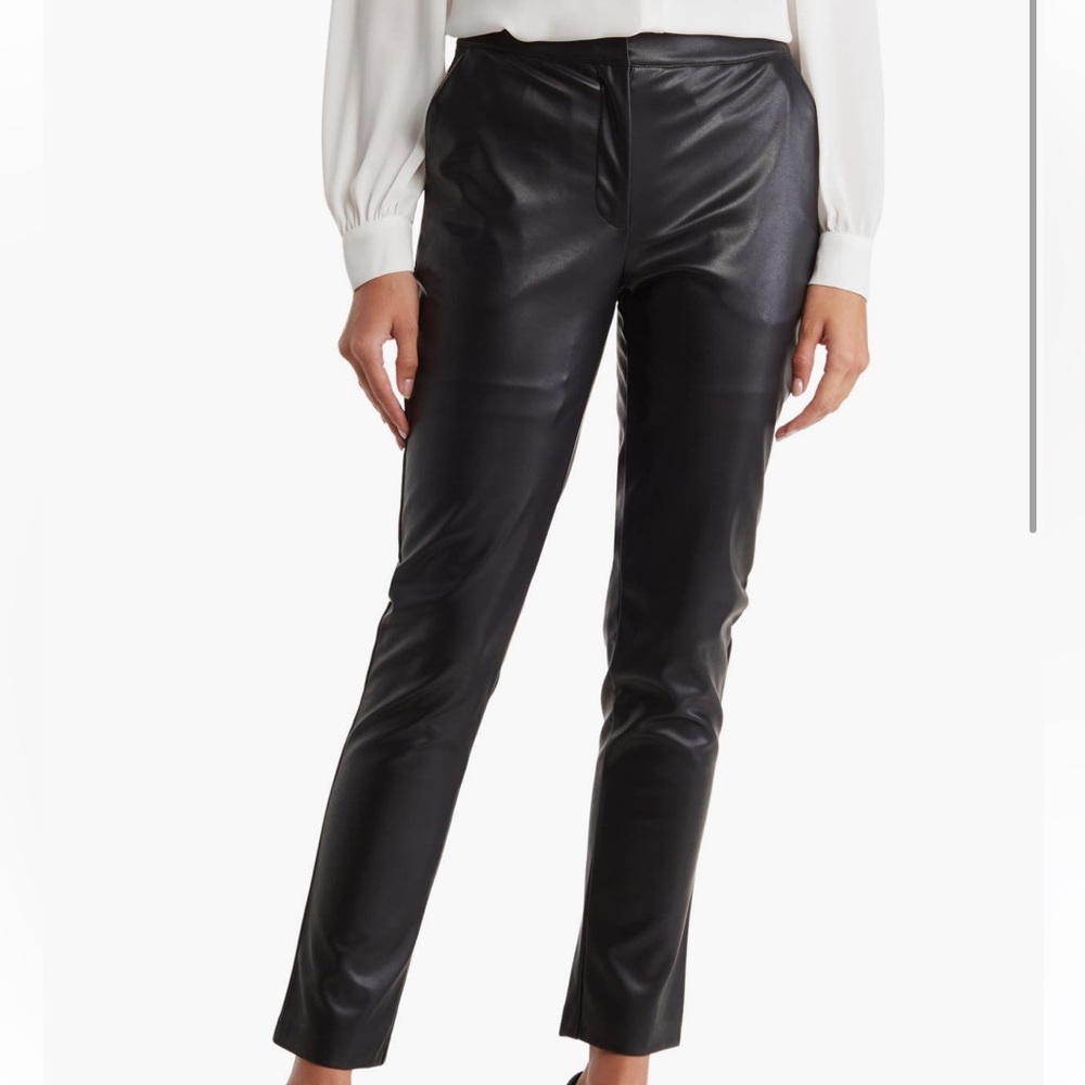 Calvin Klein Faux Leather Slim Leg Pants Size 4